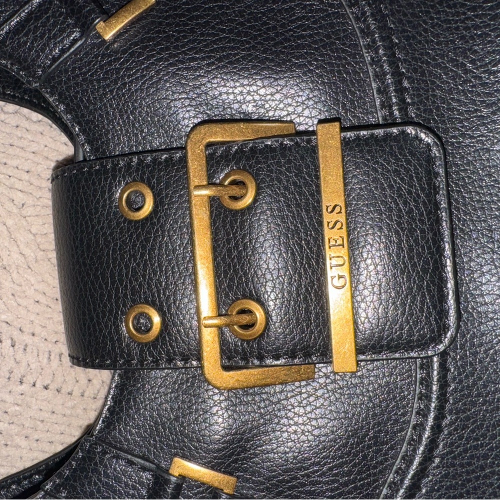 Guess Black Shoulder Bag with Gold Details - Picture 7 of 13